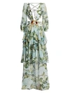 PATBO Floral Long-Sleeve Beach Gown