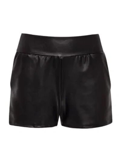 Commando Faux Stretch-leather Shorts In Black