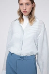 HUGO HUGO BOSS - OVERSIZED FIT STRIPED BLOUSE WITH DROPPED SHOULDERS - WHITE