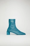 ACNE STUDIOS Branded leather boots Teal blue/teal blue