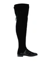 Alberta Ferretti Black Velvet Boots In Black