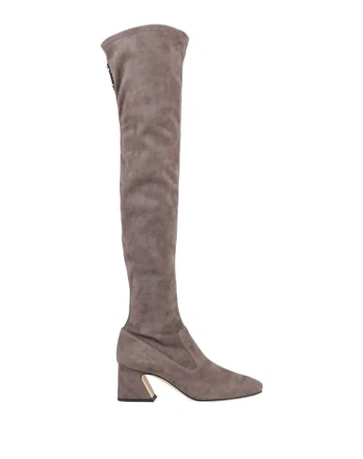 Alberta Ferretti Knee Boots In Grey