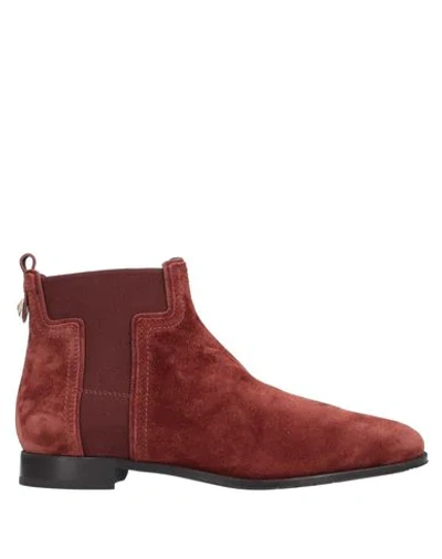 Tod's Ankle Boots In Rust