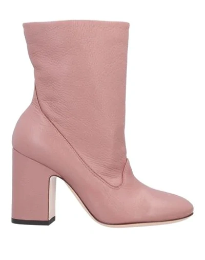 Agl Attilio Giusti Leombruni Slouchy Block Heel Low Boot In Pink