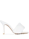 BOTTEGA VENETA WHITE BV LIDO 95 INTRECCIATO WOVEN LEATHER SANDALS