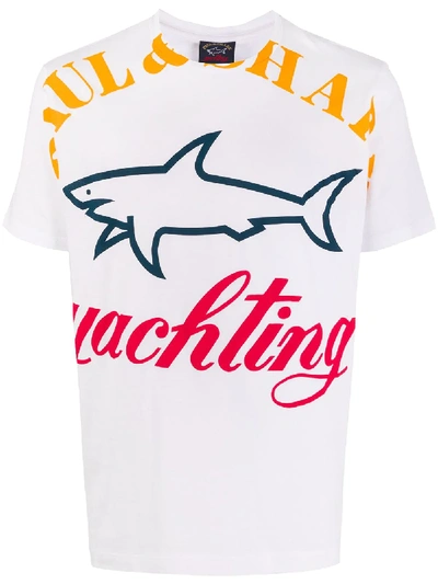 Paul & Shark Oversized Logo Print T-shirt In White