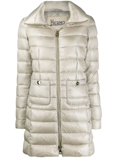 Herno Long-sleeve Puffer Jacket In Grey