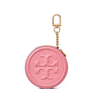 Tory Burch Flaming Leather Coin Purse In Pink City