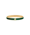 Tory Burch Kira Enameled Slim Bracelet In Tory Gold/pine Tree
