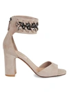 VALENTINO GARAVANI SUEDE OPEN-TOE ANKLE-STRAP SANDALS,0400012548047