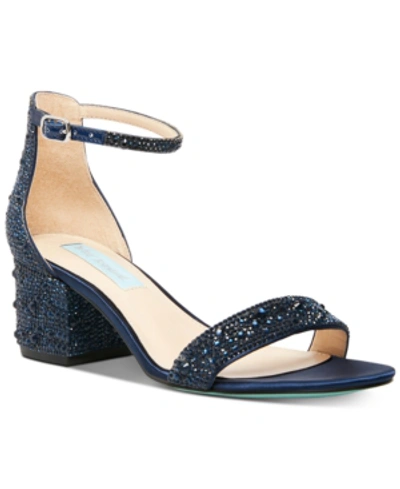 Betsey Johnson Women's Mari Block Heel Evening Sandal Women's Shoes In Blue