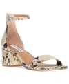 Steve Madden Women's Irenee Two-piece Block-heel Sandals In Gold Snake