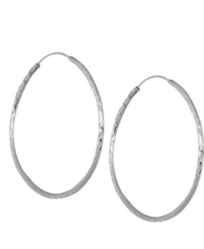 Essentials And Now This Medium Textured Endless Hoop Earrings, 2" In Silver Or Gold Plate