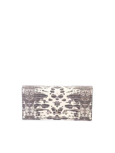 Alexander Mcqueen Printed Leather Wallet On Chain In Multicolor