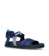 FENDI KIDS LEATHER LOGO SANDALS,15495358