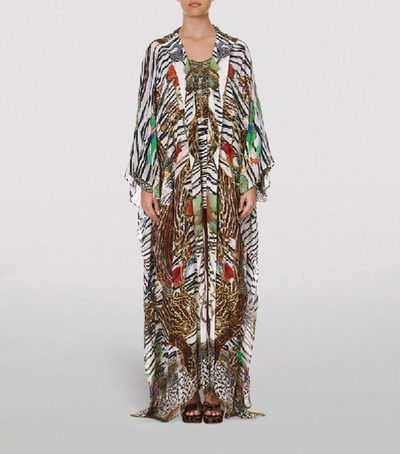 Camilla Crystal-embellished Printed Silk-chiffon Kaftan In Cosmicco
