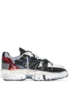 Maison Margiela Men's Colorblock Fusion Leather Trainer Sneakers In Black