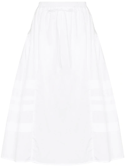 Cecilie Bahnsen Mandy Panelled Cotton Midi Skirt In White