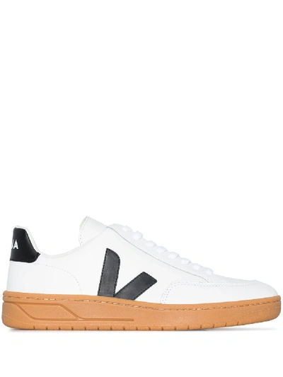 Veja V-12 Low-top Leather Sneakers In White