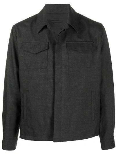 Undercover Plain Shirt Jacket In Grey