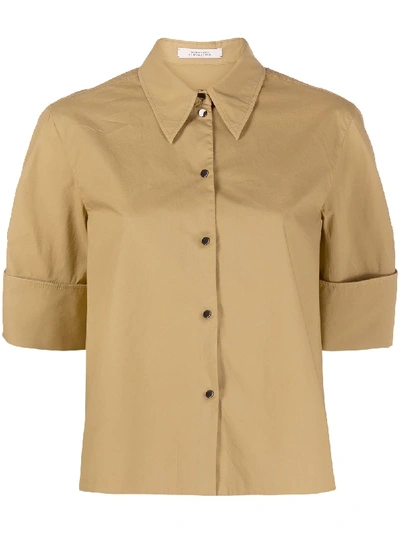 Dorothee Schumacher Boxy Fit Short-sleeve Shirt In Brown