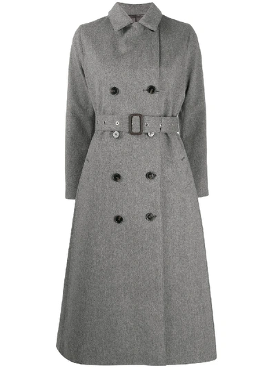 Mackintosh Double-breasted Wool Coat In Grey