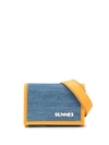 Sunnei Logo Print Trifold Wallet In Blue