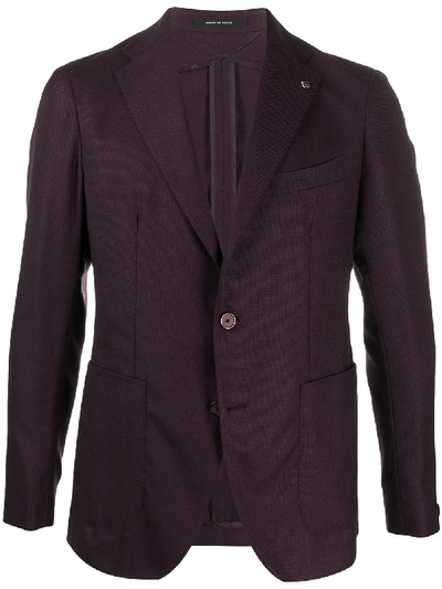 Tagliatore Virgin Wool Blazer In Purple