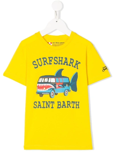 Mc2 Saint Barth Babies' Graphic Print T-shirt In Yellow
