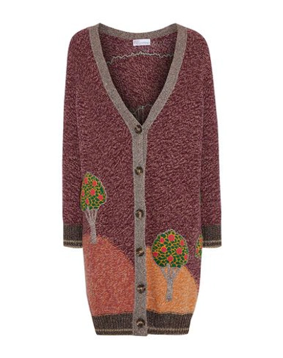 Red Valentino Cardigan In Maroon