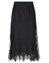 Dolce & Gabbana Fluted Lace Midi Skirt In Black