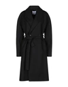 Dondup Wool-blend Coat In Black
