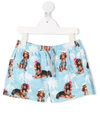 Mc2 Saint Barth Hawaii Dogs Swim Shorts In Blue