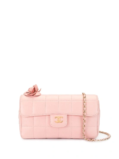 Pre-owned Chanel 2004 Choco Bar Quilt Shoulder Bag In Pink