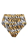 Reina Olga Hutton High-rise Tiger-print Bikini Briefs In Water Tiger