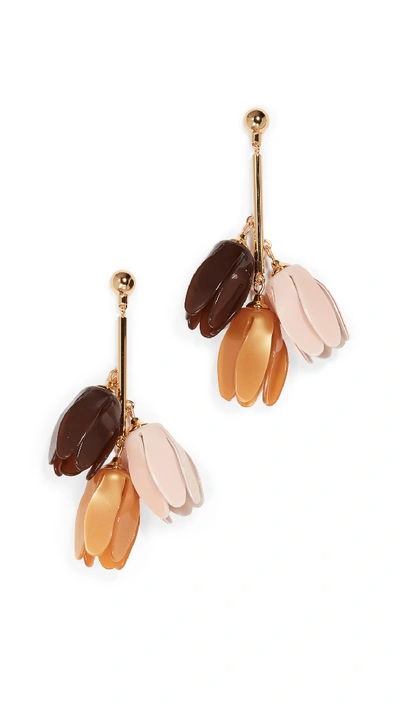 Lele Sadoughi Magnolia Bouquet Earrings In Rootbeer