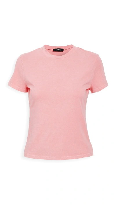 Theory Crewelle Tee In Rose Pink