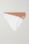Norma Kamali Snake Mesh Illusion Bikini Swim Bottom In White