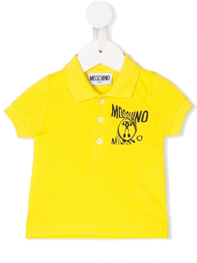 Moschino Babies' Question Mark Logo Polo Shirt In Yellow
