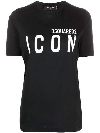 Dsquared2 Printed Logo T-shirt In Black