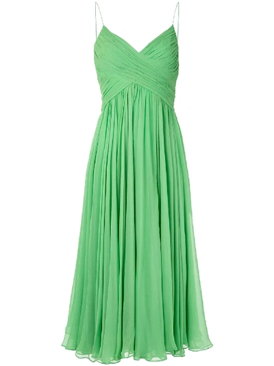 Alexis Sarrana Silk Slip Dress In Green
