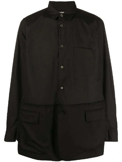 Black Comme Des Garçons Cotton Long-sleeve Shirt In Black