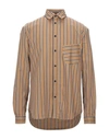 Band Of Outsiders Striped Shirt In Camel