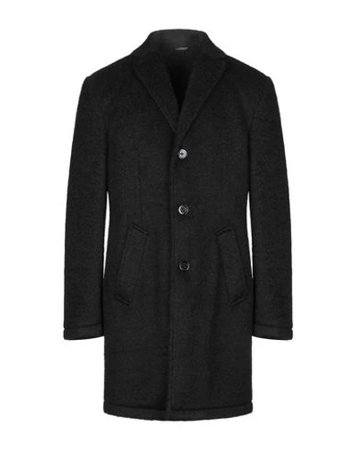 Grey Daniele Alessandrini Coats In Black