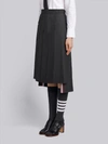 Thom Browne Dark Grey Super 120's Twill Below Knee Pleated Skirt In 025 Dark Grey