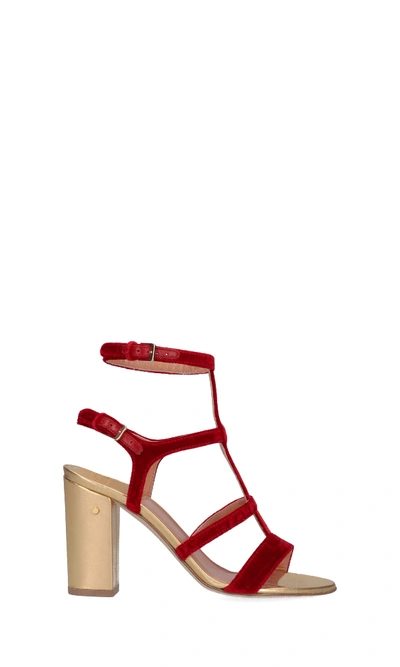 Laurence Dacade Leonie Velvet Sandals In Red