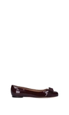 Ferragamo Varina Bow-embellished Patent-leather Ballet Flats In Red