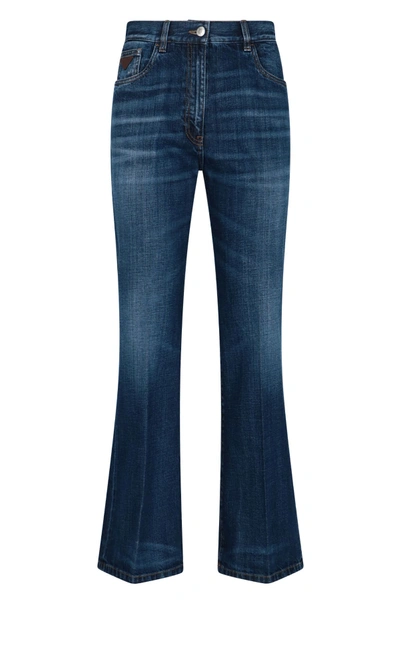 Prada High-rise Flared Jeans In Blue