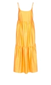 Sies Marjan Brianna Crocodile-embossed Satin Maxi Dress In Orange