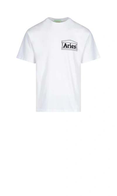 Aries Rear Print T-shirt In White